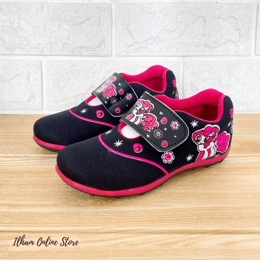 Sporty LB Little Pony Sepatu Anak Perempuan Size 26-35 Hitam Ungu