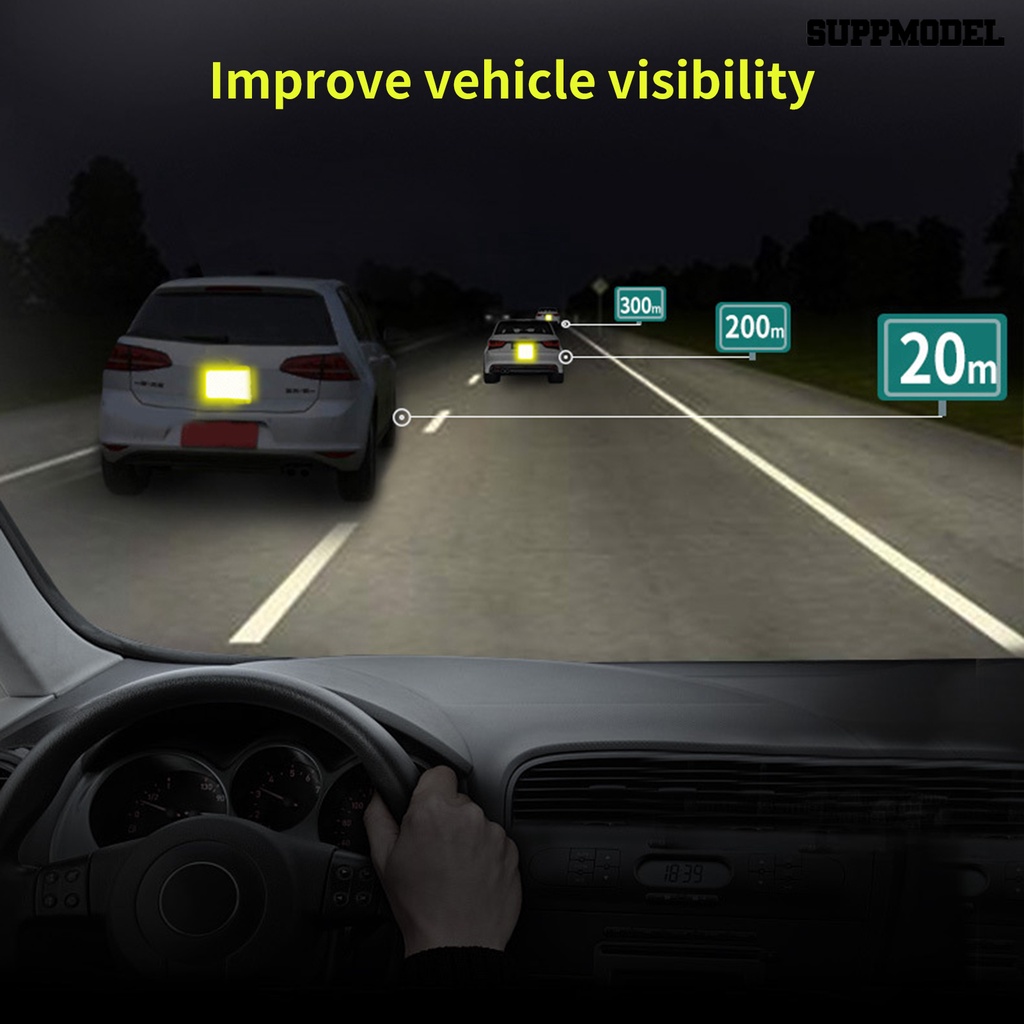 [SM Auto] 10Pcs Stiker Reflektif Bentuk Persegi Panjang Hias Kreatif Tahan Air Stiker Reflektif Untuk Mobil