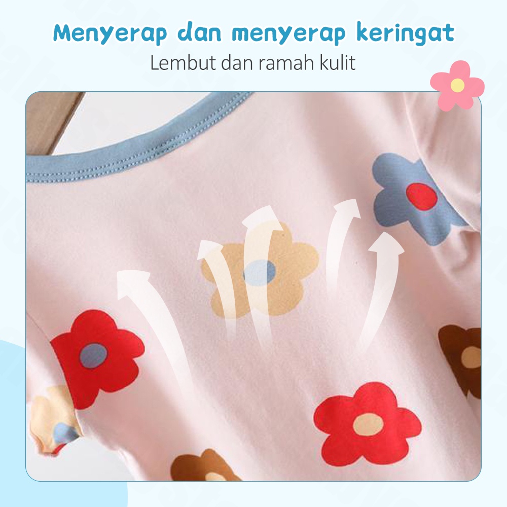 Halo Baby 1-5 Tahun Piyama Setelan Anak Lengan Pendek/Baju Tidur Anak Perempuan/Piyama Sutra Es Anak