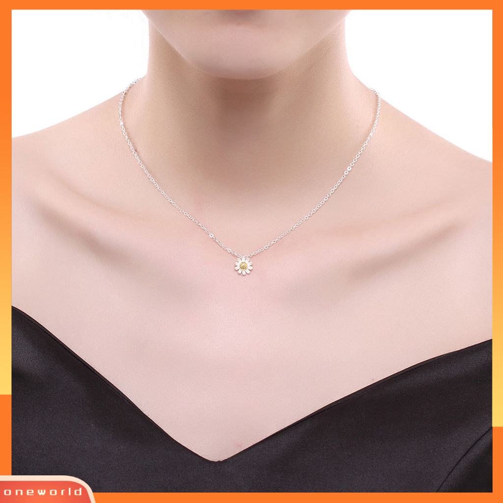 [ONE] Silverhoo Ladies Necklace Krisan Dekorasi Leher925 Perak Kalung Bentuk Krisan Mini Untuk Pergi Jalan