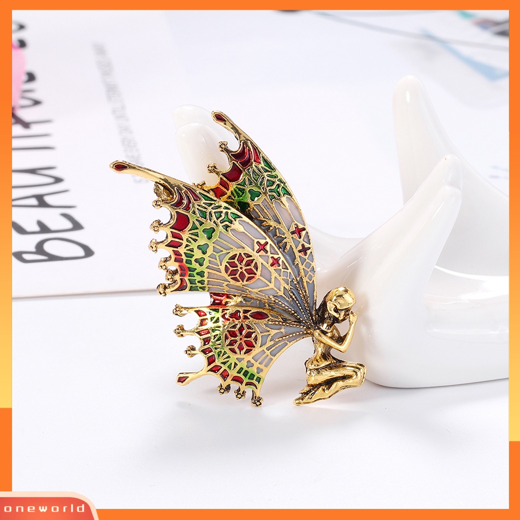 [ONE] Bros Pin Vintage Hias Alloy Butterfly Angel Brooch Pin Untuk Aksesoris Baju