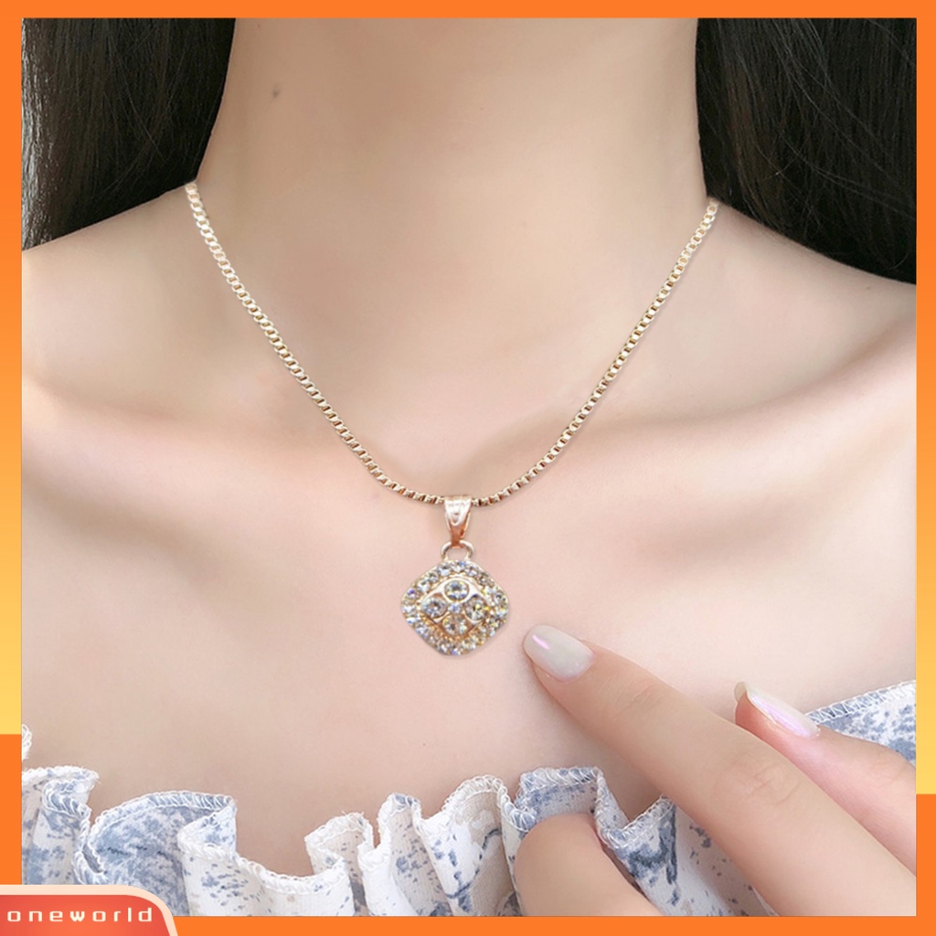 [ONE] 3 Pcs/Set Cincin Pengantin Electroplating Bentuk Geometris Mengkilap Mewah Menawan Dress Up Pengerjaan Halus Gaun Pernikahan Berlian Imitasi Stud Anting Kalung Set Perhiasan Aksesori
