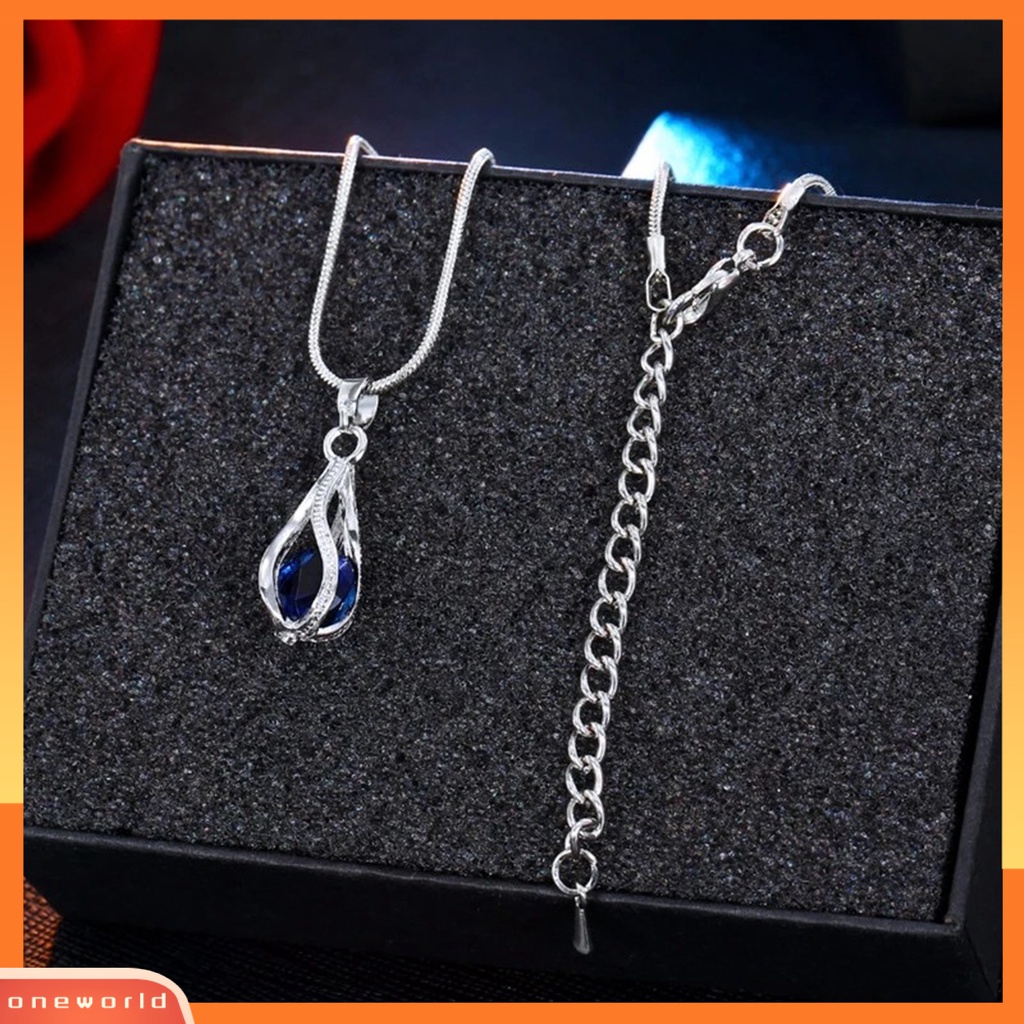 [ONE] 1set Liontin Anting Berlian Imitasi Cubic Zirconia High Gloss Temperamen Geometris Dekorasi Shinyny Fashion Spiral Shaped Kalung Set Wanita Aksesori