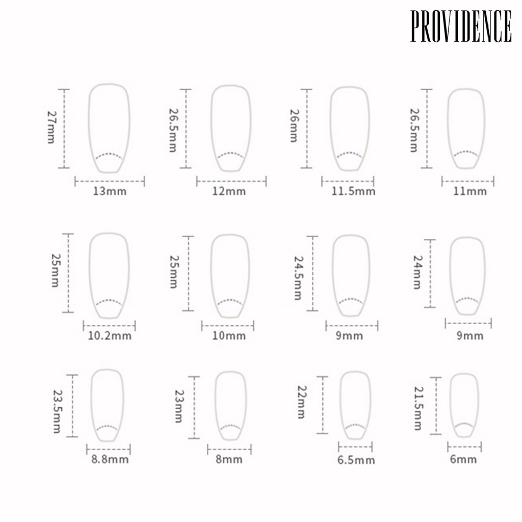 Providence 24Pcs/Set Tips Kuku Tidak Bahaya Dilepas Dekorasi Yang Indah Pengerjaan Halus DIY Eye-catching Balet French Glitter Nail Art Patch Rumah Tangga Pasokan