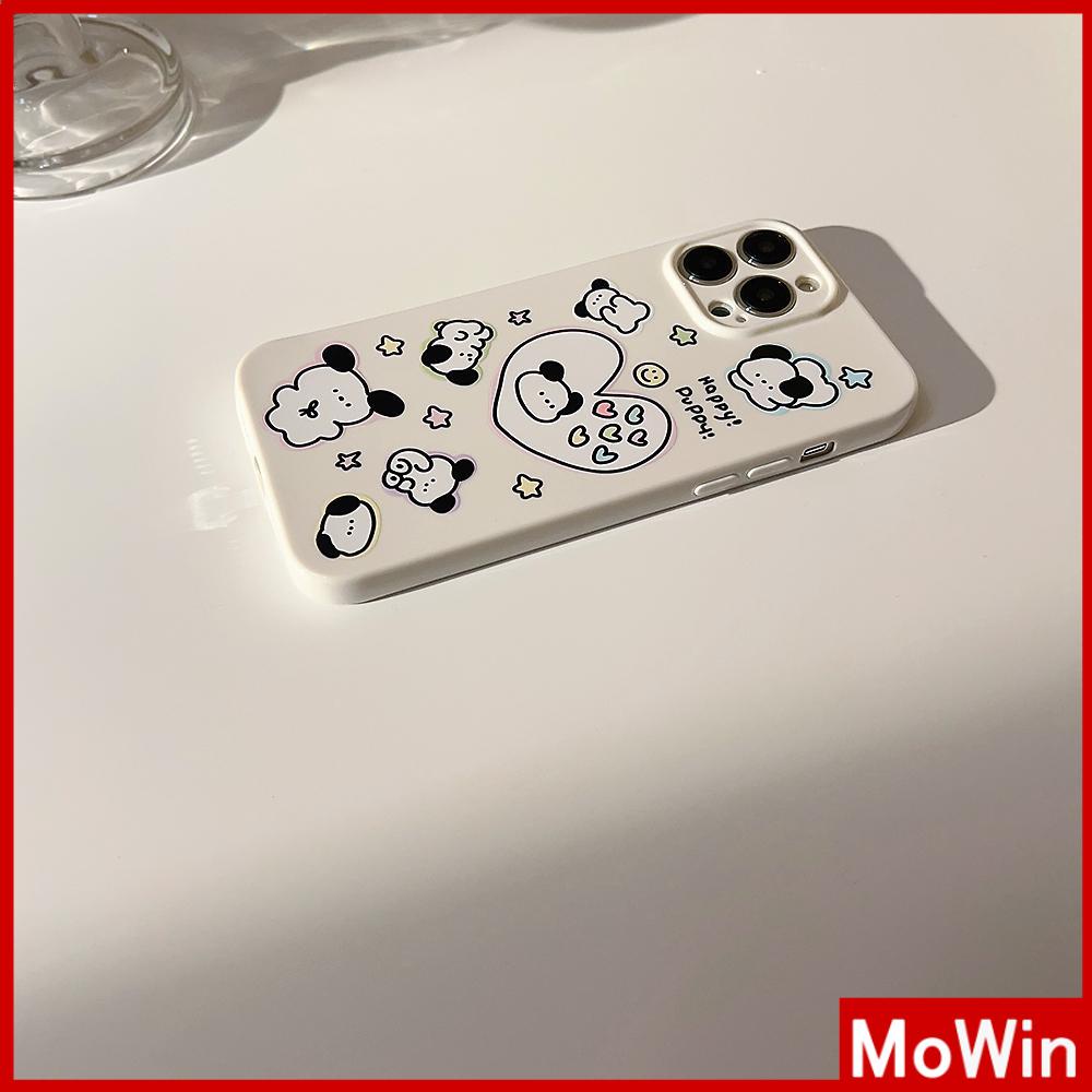 Case iPhone 14 Pro Max iPhone Case Cream Glossy Soft Case TPU Tahan Guncangan Kamera Case Perlindungan Cute Love Puppy Kompatibel dengan iPhone 13 Pro Max 12 Pro Max 11 Xr X Max 7Plus 8Plus
