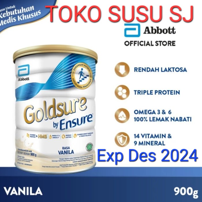 

Promo Terjangkau Goldsure by Ensure Vanila 900 gram/ Gold sure/900gr