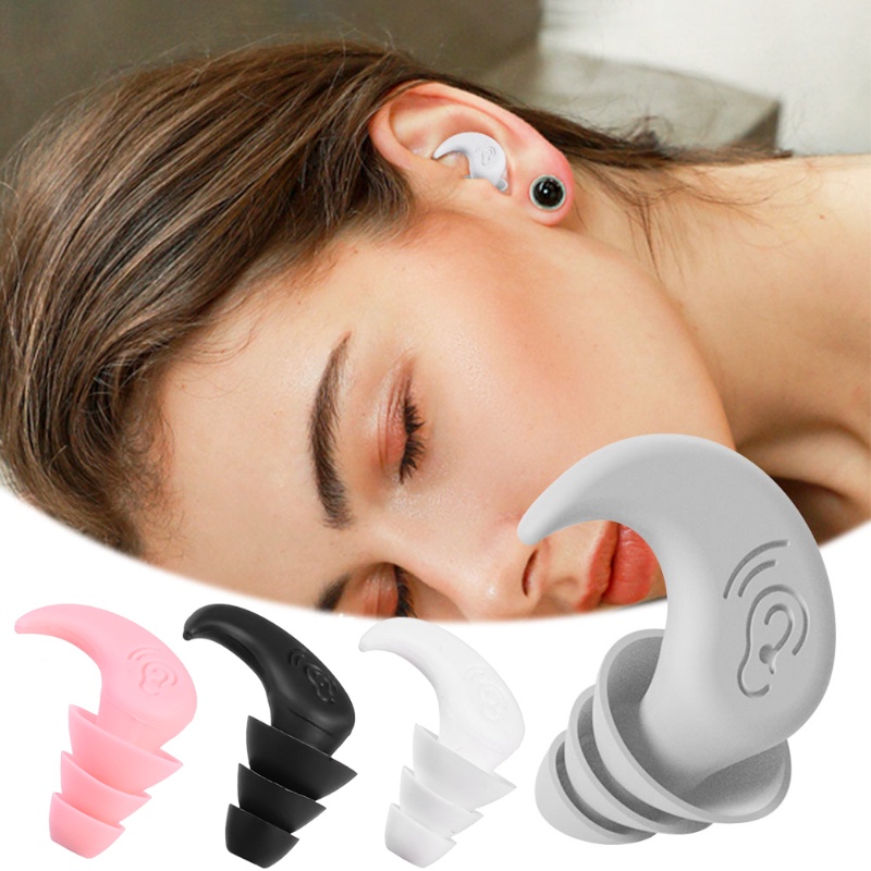 1pasang Penyumbat Telinga Desain Sirip Hiu Silikon Tahan Lama/Portabel Reusable Waterproof Lembut Ear Plugs Renang Aksesoris