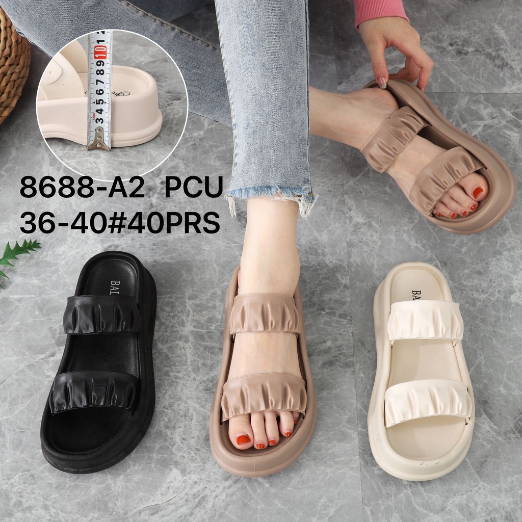 Sendal Wedges Wanita 8688 A2 Sandal Viral Kekinian AntiSlip SDLWW