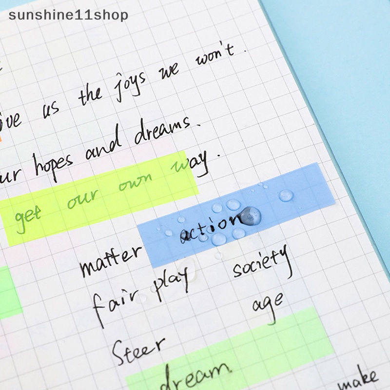 Sho 5roll 5warna Stiker Transparan Neon Index Tabs Bendera 5m Sticky Note Alat Tulis Anak Hadiah Perlengkapan Kantor Sekolah N