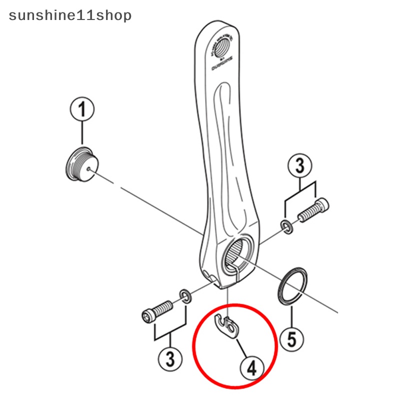 Sho Sepeda Gunung Sepeda Jalan Satu Crankset Crank Parts Tab Dayung Anti Longgar N