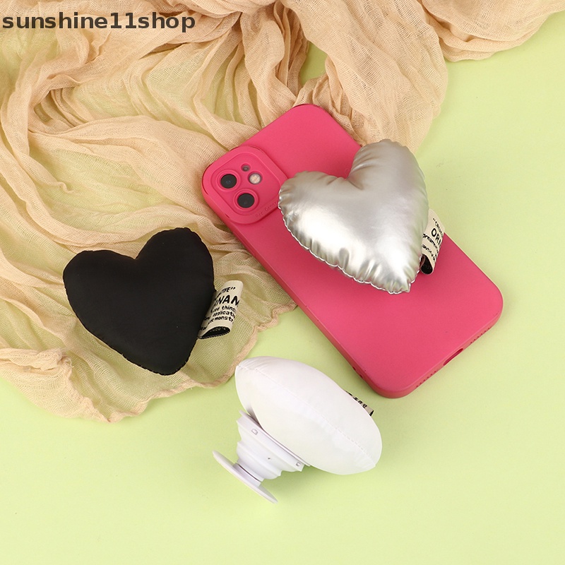 Sho Cute 3D Love Heart Phone Grip Case Grips Trendy Holder Ring Untuk iPhone Stand N