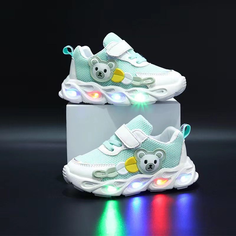 Balitakukids Sepatu Sneakers Anak Laki Laki Perempuan LED Menyala Import BEAR LED Spatu Anak Cewek U