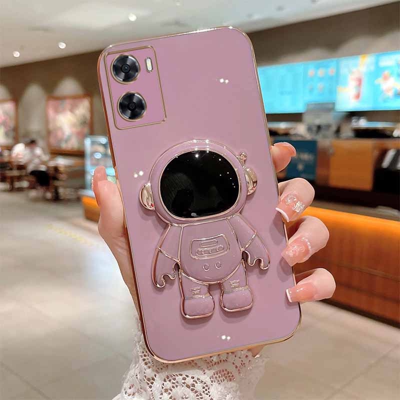 Casing Hp OPPO A57 A77S 4G Soft Case Astronot Plating Premium