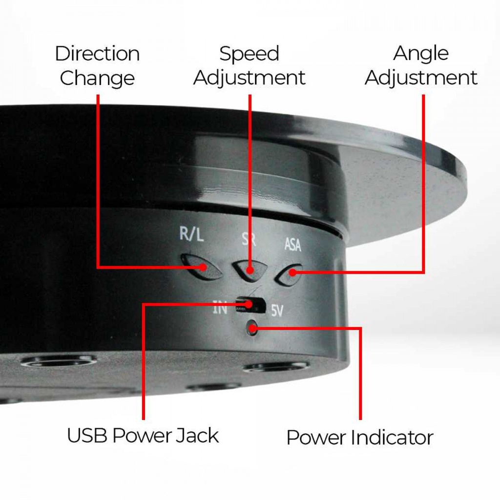 Alas Putar Fotografi Video Etalase Suede Rotating 360 Turntable 20cm