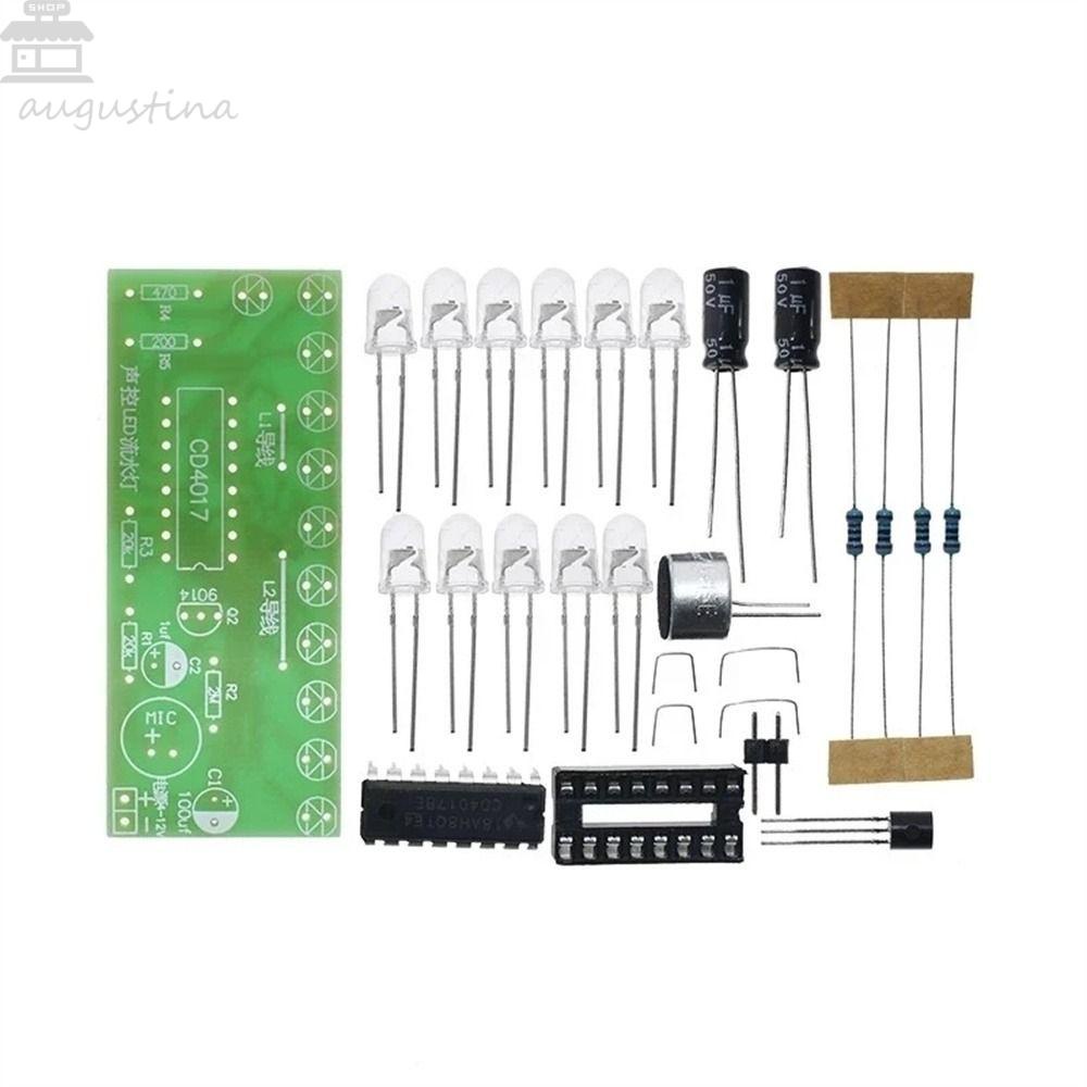 Agustinina Lampu Air LED Kontrol Cahaya Modul Lampu Produksi Elektronik Lampu Indikator Mengalir Lampu Air DIY CD4017 Lentera