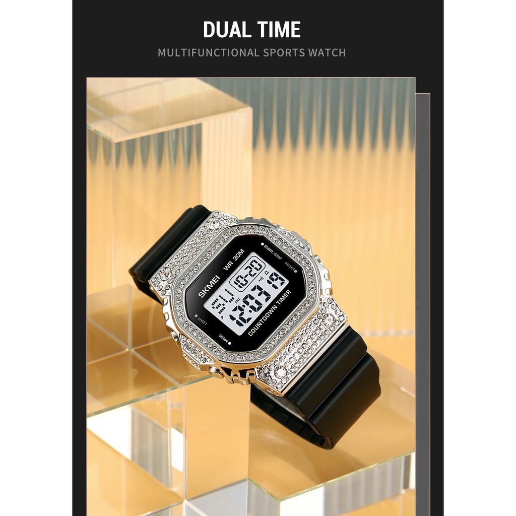 SKMEI Jam Tangan Wanita Digital Retro Luxury Alarm Waterproof 30M - 2000