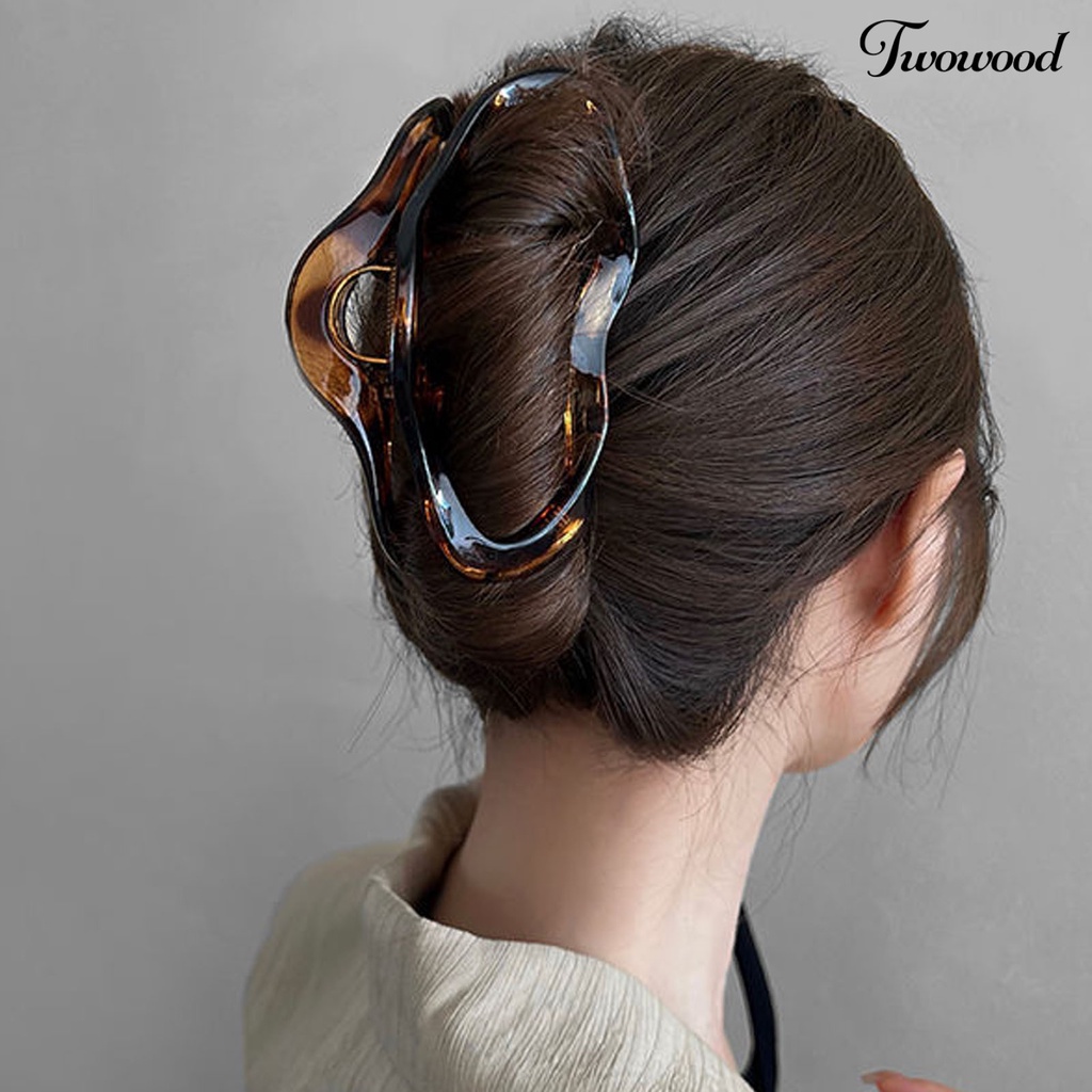 Twowood Cakar Rambut Bentuk Awan Musim Semi Desain Persilangan Gigi Pegangan Kuat Non-slip Aksesoris Rambut Wanita Akrilik Fashion Temperamen Jepit