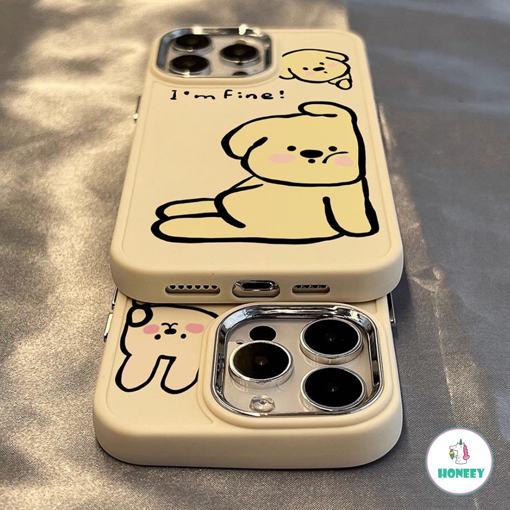 IPHONE Kelinci Lucu Kartun Anjing Anjing Pasangan Lucu Casing Ponsel Untuk Iphone14 13 12 11 Pro Max Shockproof Bumper Lembut Penutup Belakang