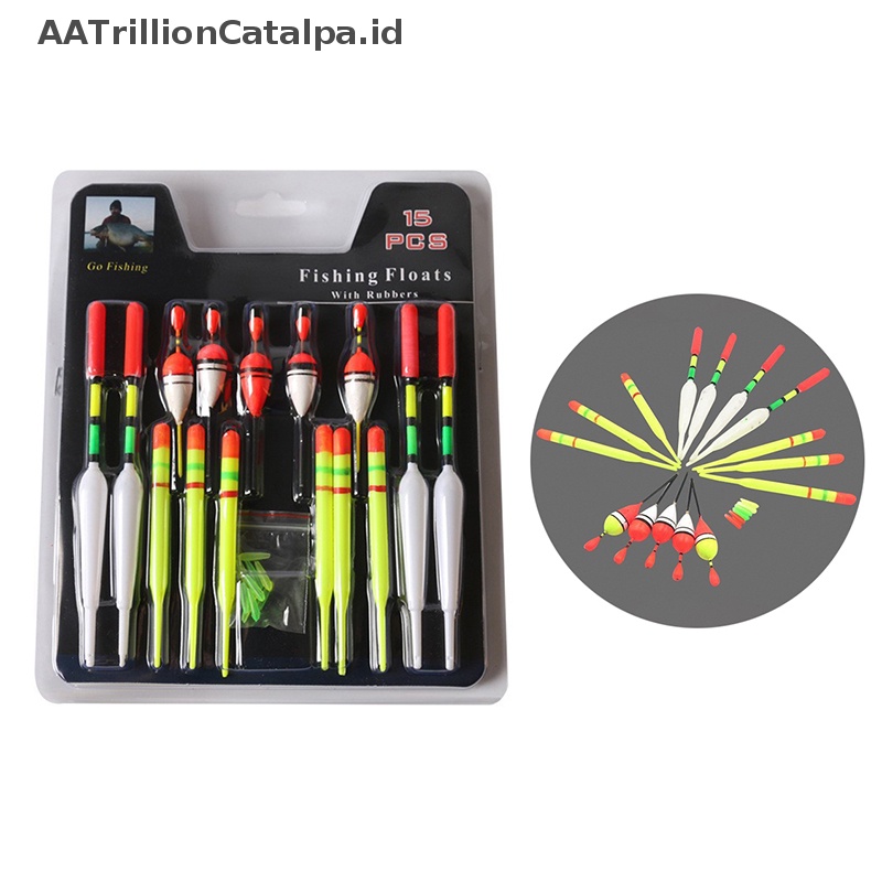 Aatrillioncatalpa 1set (15Pcs) Pelampung Vertikal Pelampung Pancing Laut Aneka Ukuran Untuk Terbanyak Type ID