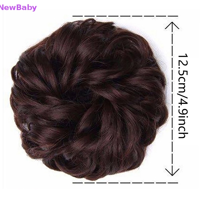 Newbaby Rambut Sintetis Sanggul Wig Ponytail Hair Extension Scrunchie Elastis Gelombang Curly ID