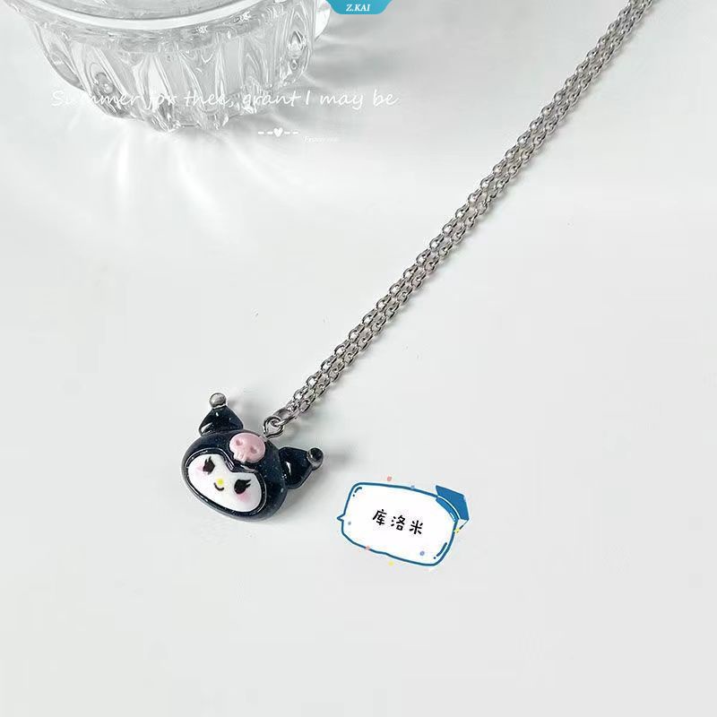Kreatif Sanrio Cinnamoroll Pom Pom Purin Pochacco Kalung Kristal Gadis Manis Kalung Kuromi Melodyku Kalung Hadiah Hari Valentine [ZK]