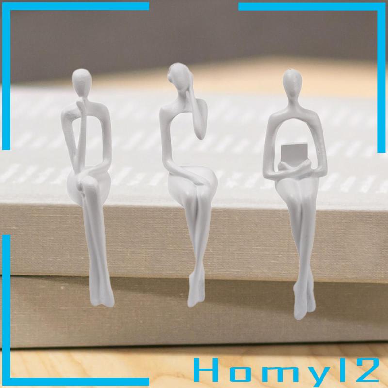 [HOMYL2] 3pcs Patung Thinker Duduk Abstrak Figurine Untuk Dekorasi Meja Rak