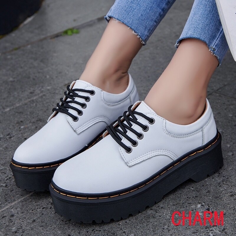 Sepatu Murah Suarez Ready Stock 【Original】Dr. Martens for Women 8053 Platform Shoes 5 hole Genuine L