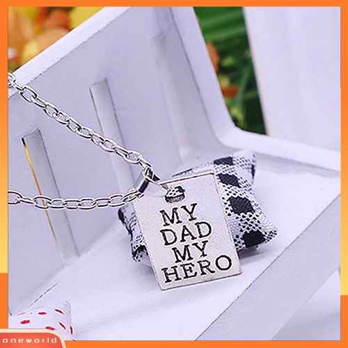 [WOD] 1pc My Dad My Hero Huruf Liontin Rantai Choker Keluarga Cinta Kalung Hadiah