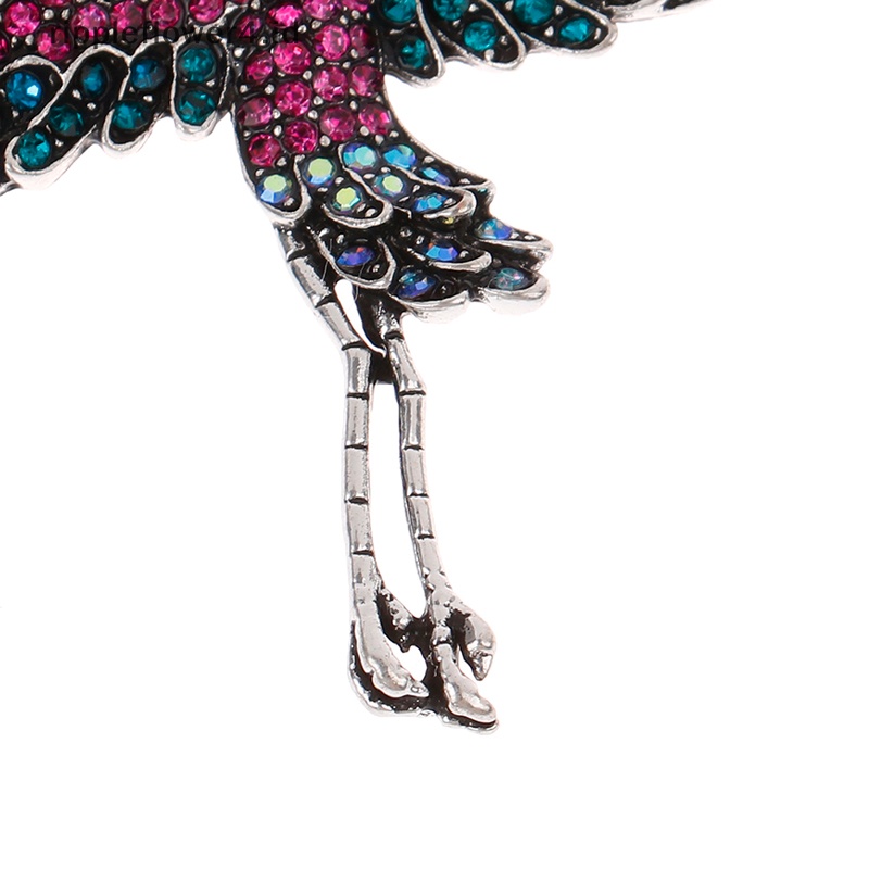 {rippleflower4.id} Berlian Imitasi Crane Bird Bros Wanita Alloy Sparking Hewan Bros Pin Hadiah~