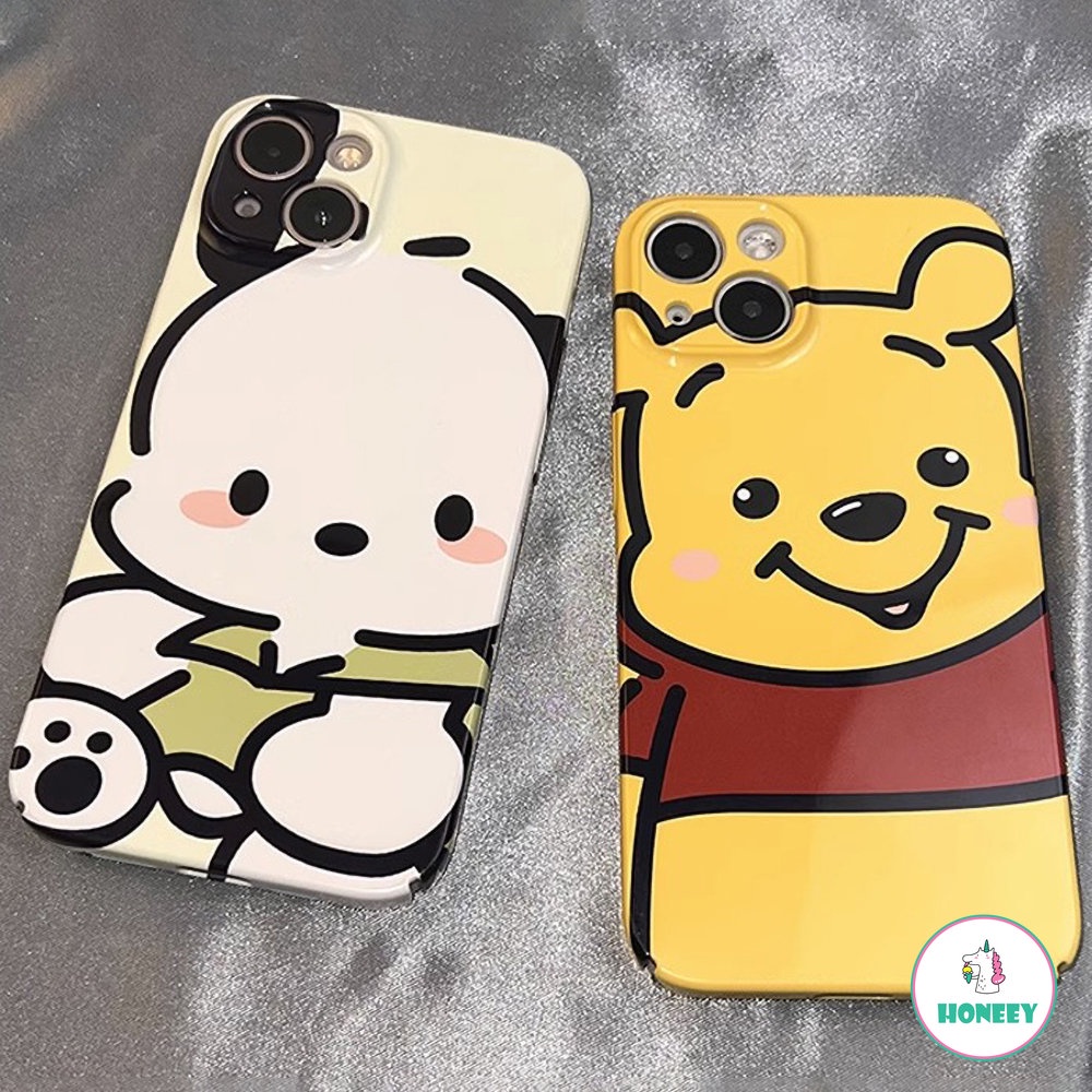 Casing Ponsel Kartun Beruang Anjing Lucu Untuk iPhone 14 Pro Max13 12 11 Pro Max Full Cover Perlindungan Lensa Shockproof Back Cover