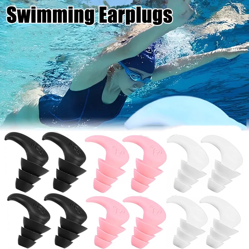 Earplug Peredam Renang Anti Air IPX8/Penyumbat Telinga Tidur Kedap Suara Travel Serbaguna/Penyumbat Telinga Anti Bising Silikon Lembut/Aksesoris Pelindung Telinga Portabel