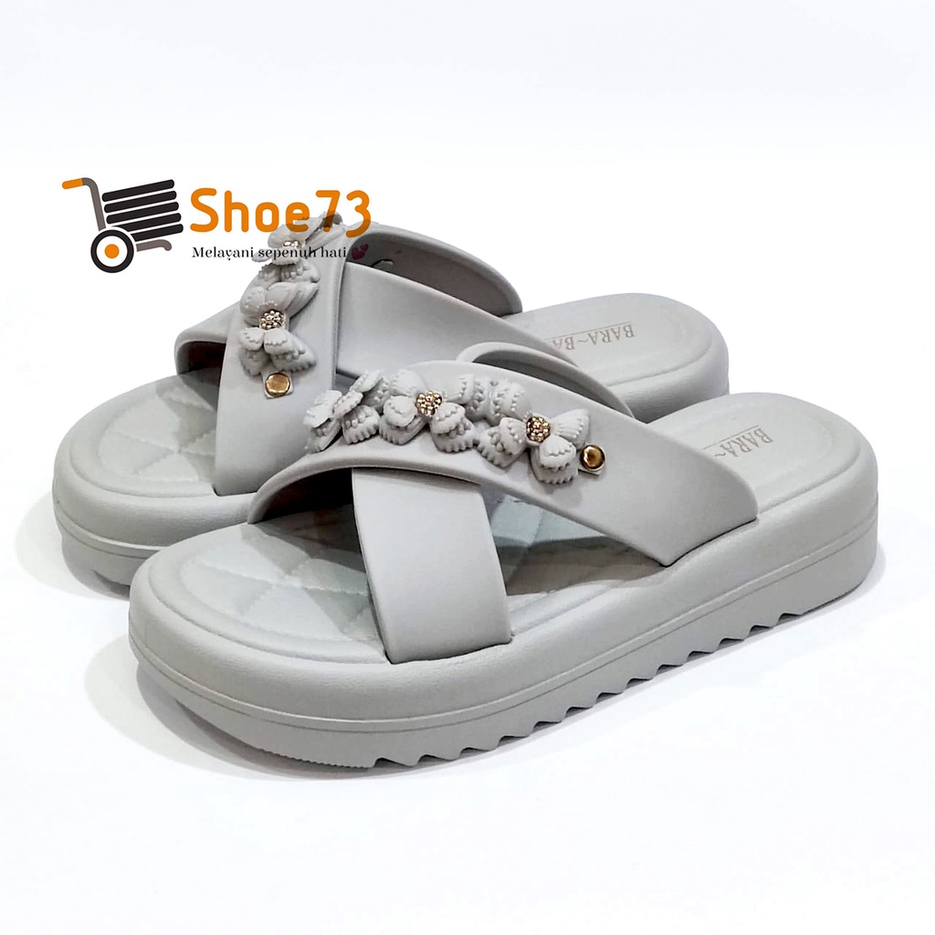 BARA-BARA JSL 2208 V25 NEW SIZE 36-40 ORIGINAL l Sandal Selop Silang Jelly Wanita l Sendal Kokop Cewek Impor