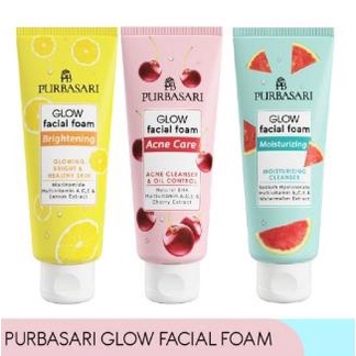 Purbasari Facial Foam Glow Brightening Acne Care Moisturizing - Netto 100 g