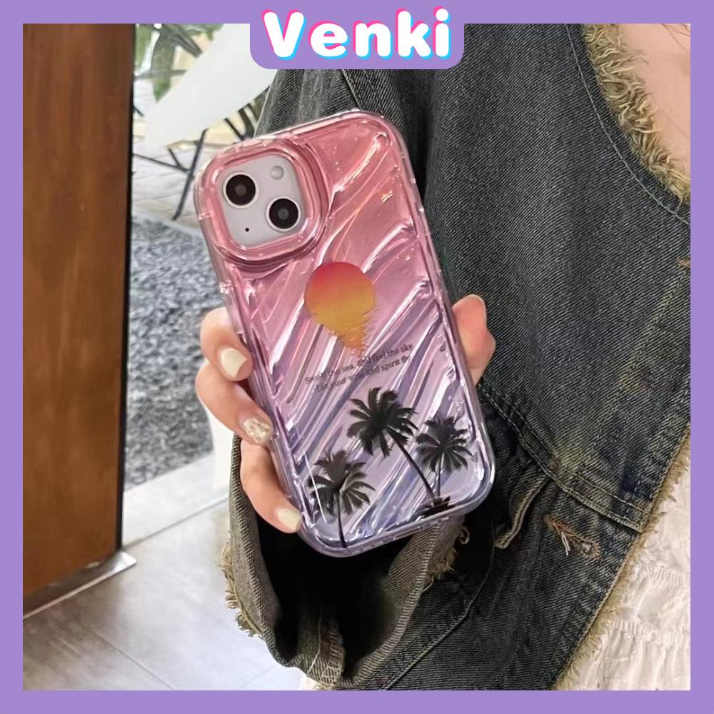 VENKI - Untuk iPhone 11 iPhone Case Laser Reflektif Bening Phone Case TPU Soft Shockproof Airbag Phone Case Simple Summer Coco Kompatibel dengan iPhone 14 13 Pro max 12 Pro Max XR XR 7