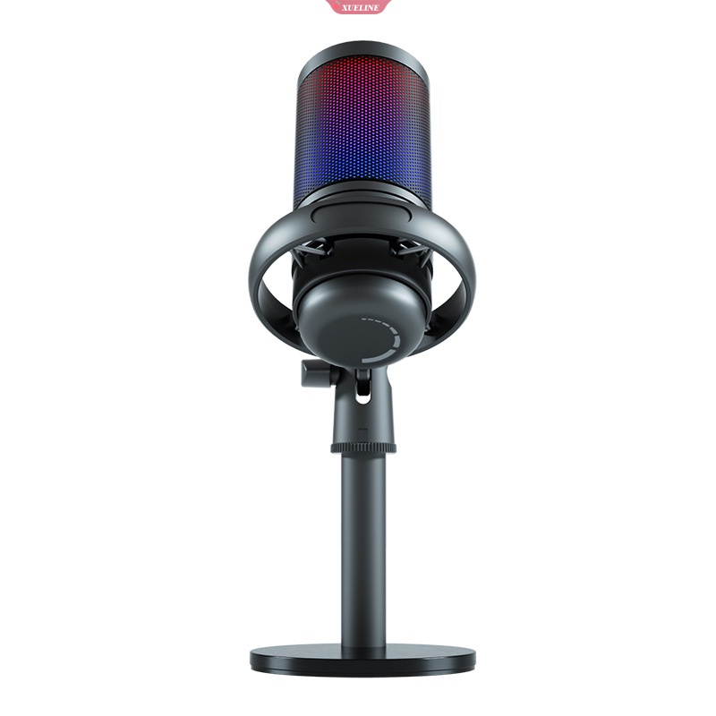 Mikrofon USB Untuk Rekaman Dan Streaming Komputer Tombol Mute Tabletop Professional Hypercardioid Microphone Dengan RGB [ZXL]