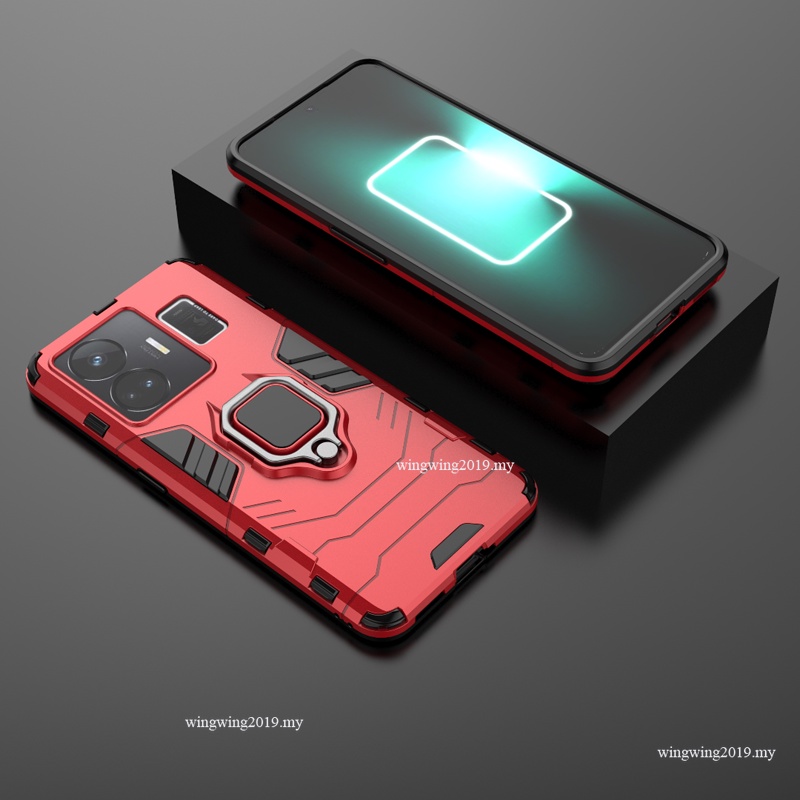 Shockproof Armor Case Untuk Realme GT Neo 5cases Stand Holder Magnetic Phone Back Cover Untuk OPPO Realme GT Neo 5se Neo5 Tritone