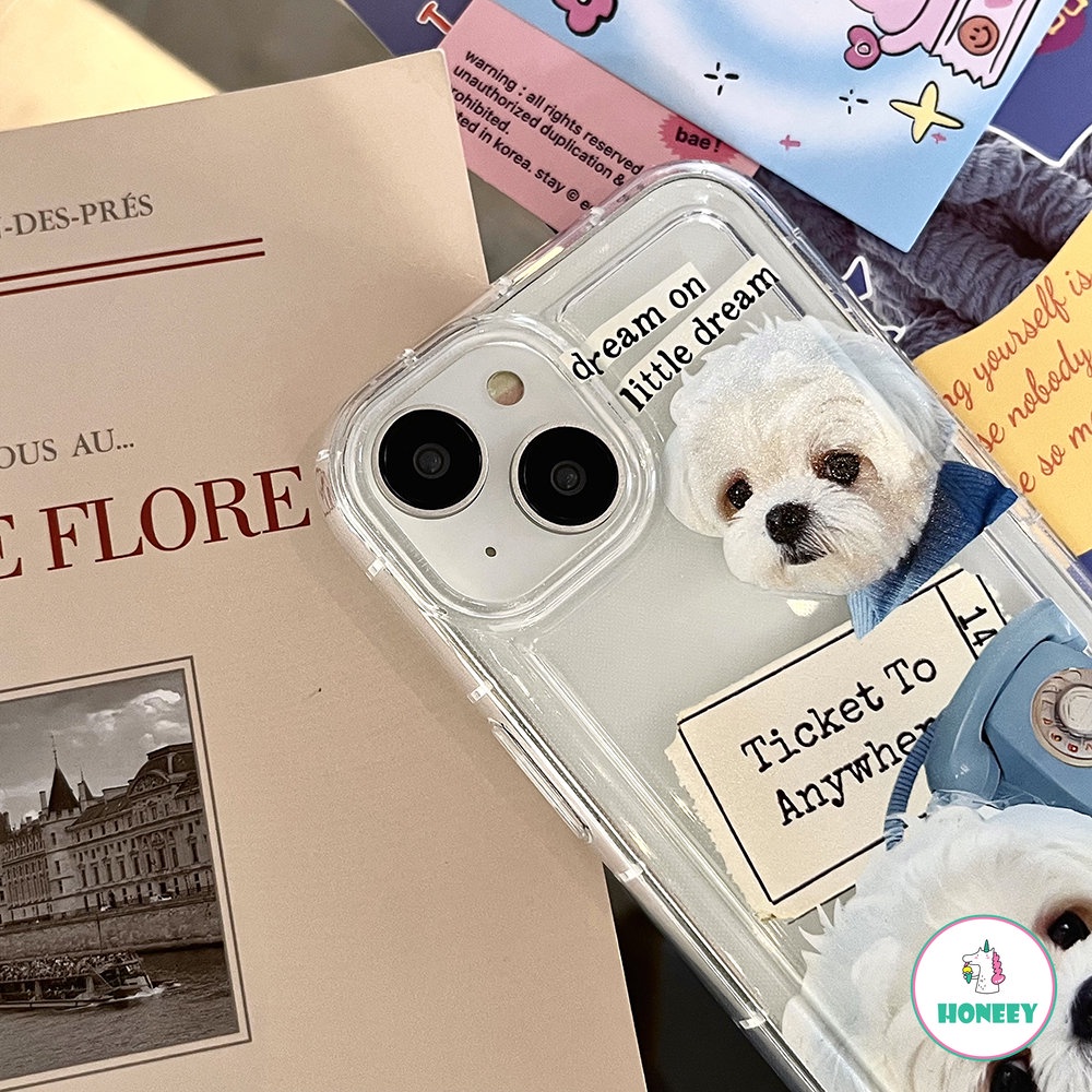 Furry Puppy Case Lucu Untuk Iphone14 13 12 Pro Max Casing iPhone 11 Pro Max XR XS 7 8plus Airbag Shockproof Soft Back Cover