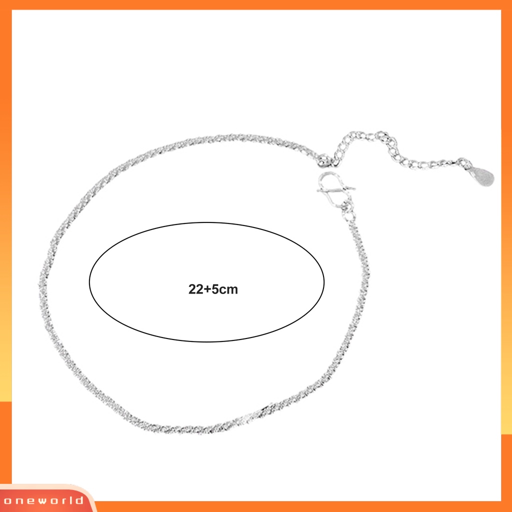 [WOD] 1pc Gelang Kaki Berkilau Dipanjangkan Rantai Anti Karat Dapat Disesuaikan Indah Hias Tipis Minimalis Shiny Chain Anklet Wanita Perhiasan