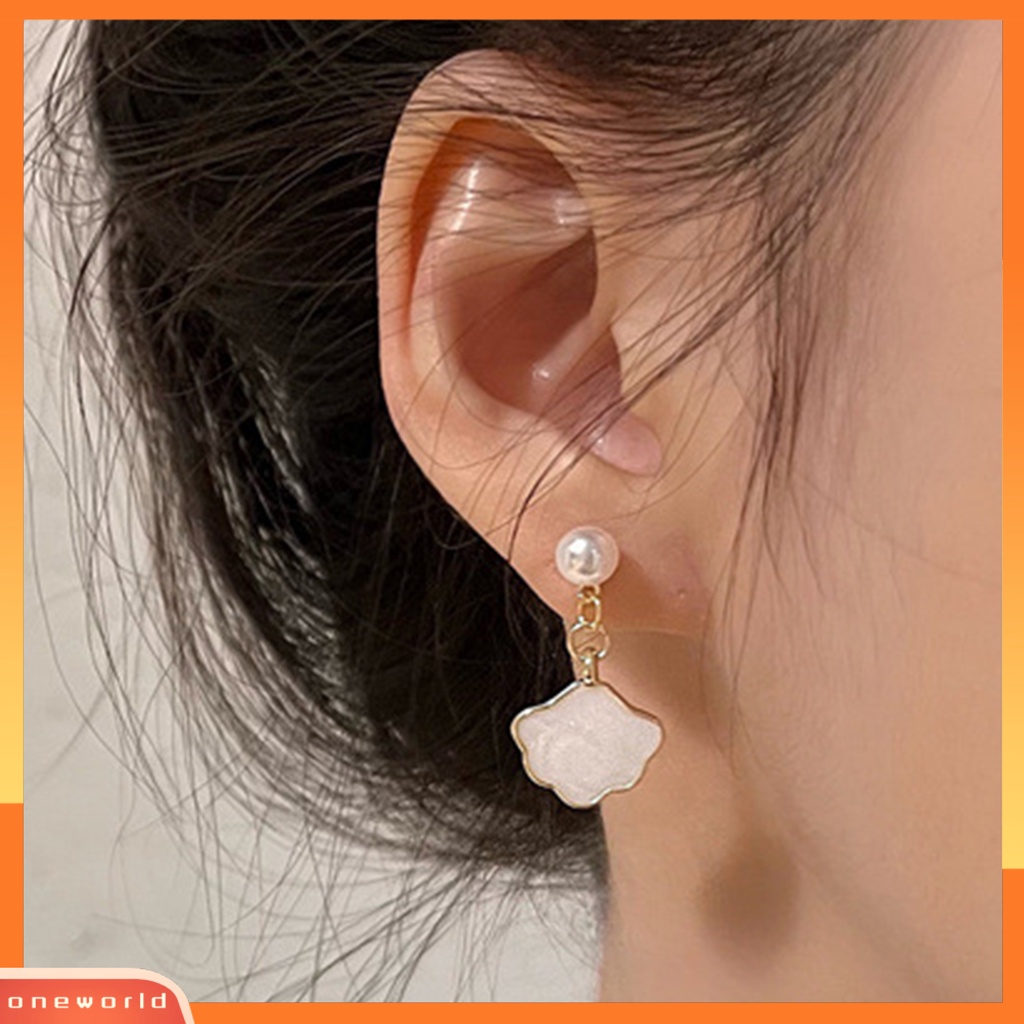 [WOD] 1pasang Drop Earrings Lovely Clouds Pendant Aksesori Pesta Dress-Up Perhiasan Mutiara Imitasi Tindik Menjuntai Anting Wanita Perhiasan