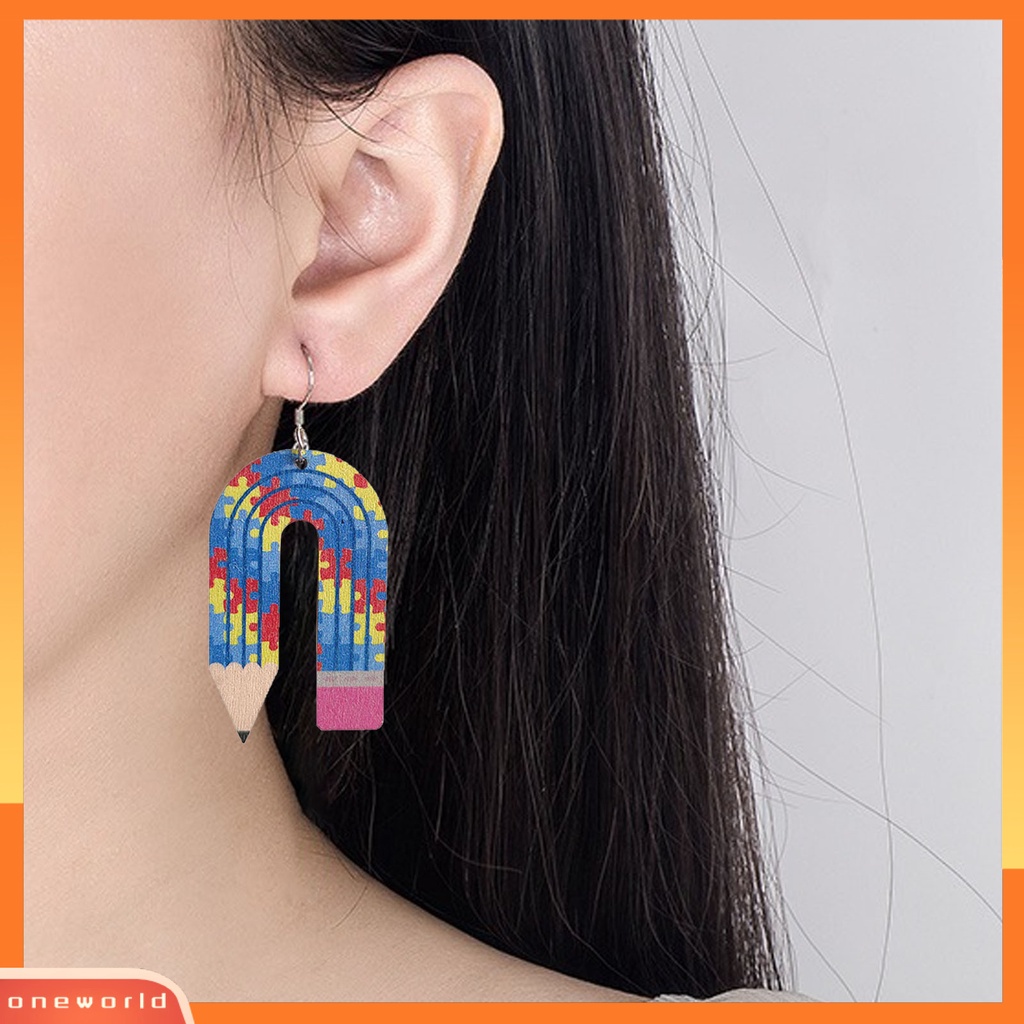 [WOD] 1pasang Anting Fashion Bentuk Pensil Menawan Kreatif Dekorasi Leopard Wanita Fashion Earrings Untuk Outdoor