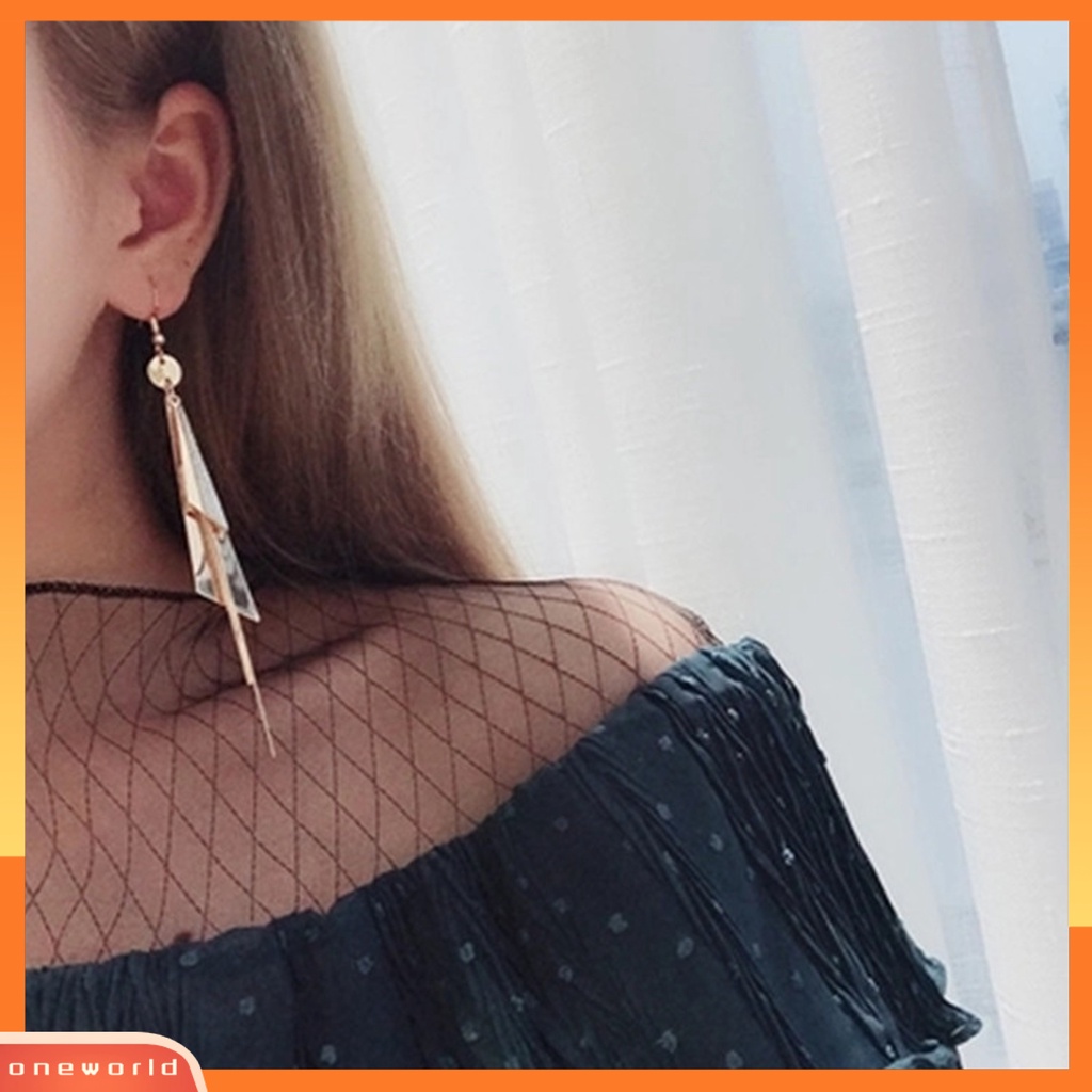 [WOD] 1pasang Anting Menjuntai Geometris Rumbai Panjang Anti Alergi Lady Drop Earrings Untuk Hadiah