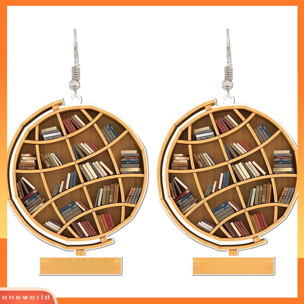 [WOD] 1pasang Tindik Unik Serbaguna Drop Earrings Vintage Book Lover Heart Librarian Hook Earrings Aksesoris Perhiasan