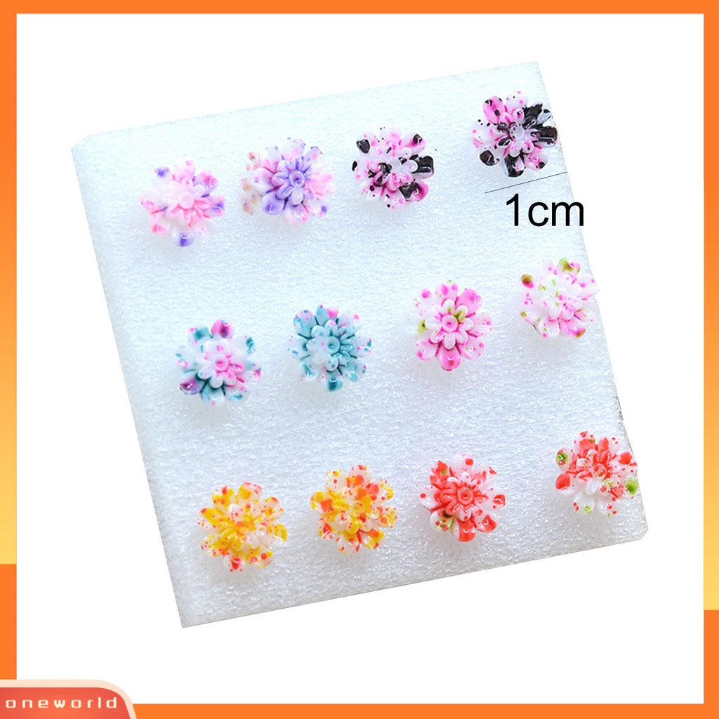 [WOD] 6pasang /Set Anting Mini Portable Lucu Berbagai Warna Manis Resin Marguerite Ear Ring Jewelry Untuk Tanggal