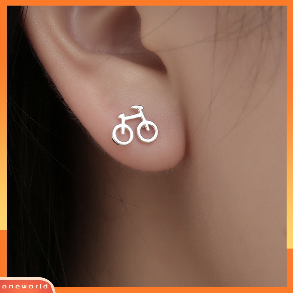 [WOD] Hadiah Perhiasan Fashion Wanita Desain Sepeda Mini Lucu Ear Stud Earrings Decor