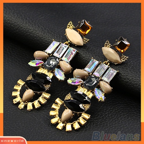 [WOD] Wanita Retro Mulia Baroque Berlian Imitasi Menjuntai Drop Earrings Cocktail Ear Studs