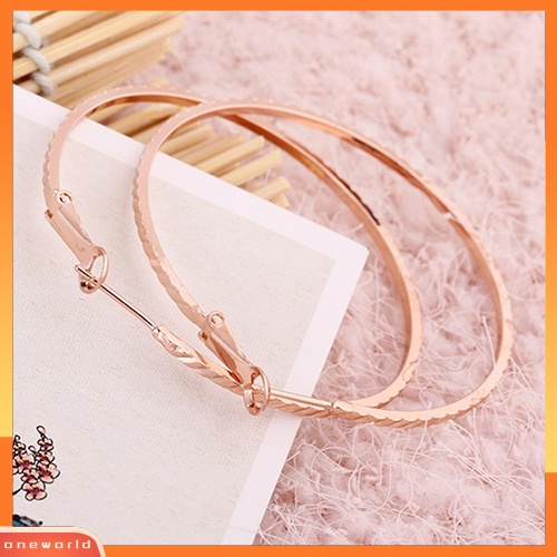 [WOD] Wanita Fashion Bulat Lingkaran Besar Hoop Besar Huggie Loop Earrings Perhiasan