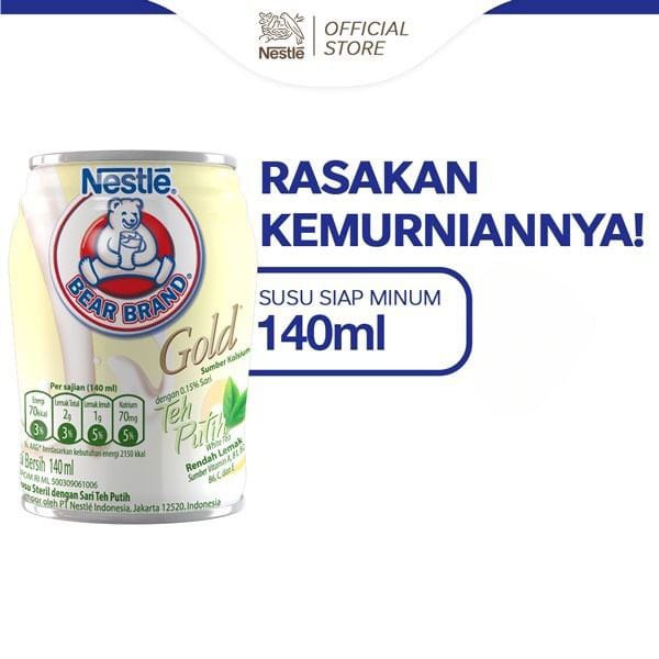 BEAR BRAND WHITE TEA TIN 140ML / SUSU STERIL