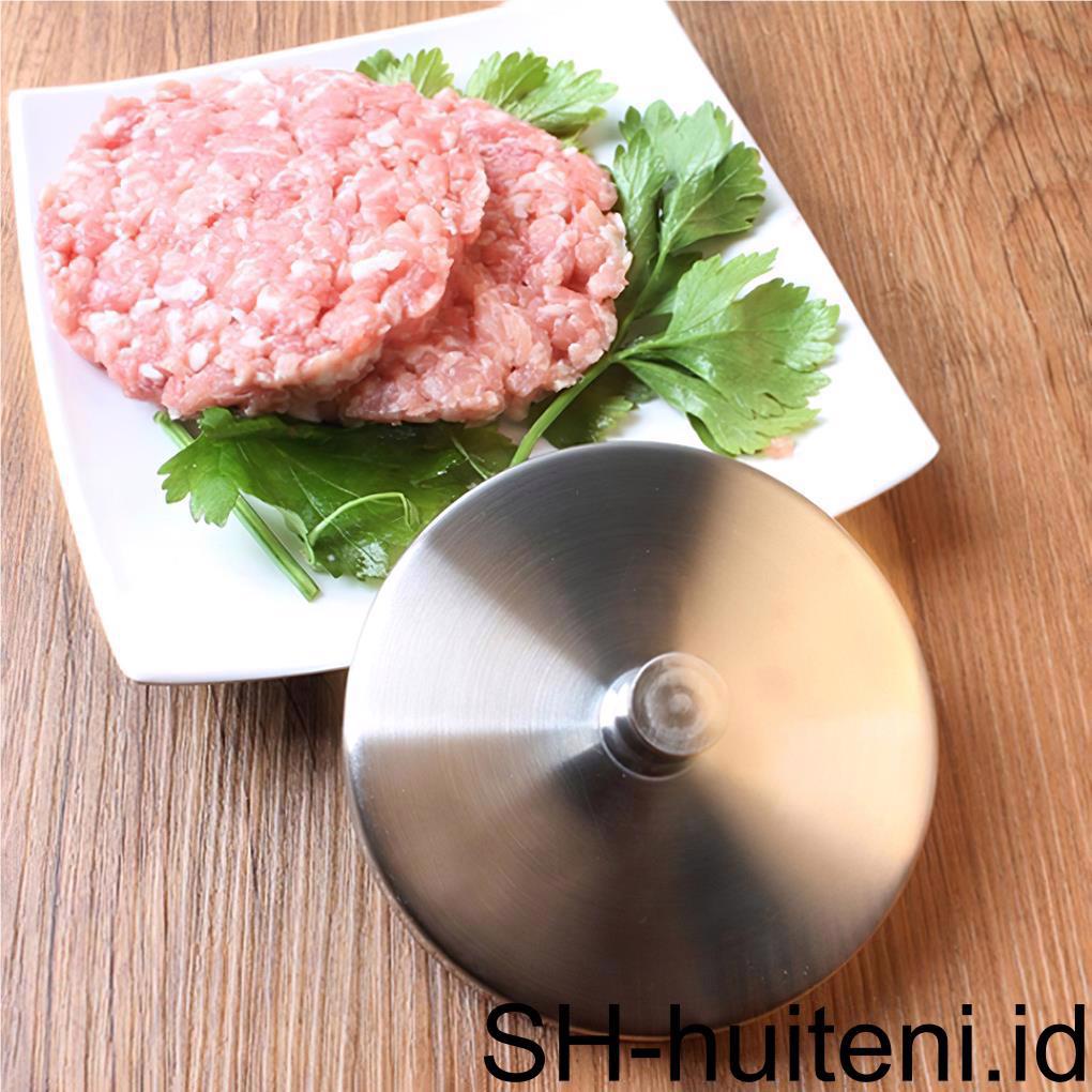 Cetakan Press Burger Stainless Steel Peralatan Masak Rumah Restoran Manual Grill Meat Smash Pressing Molds Alat Dapur