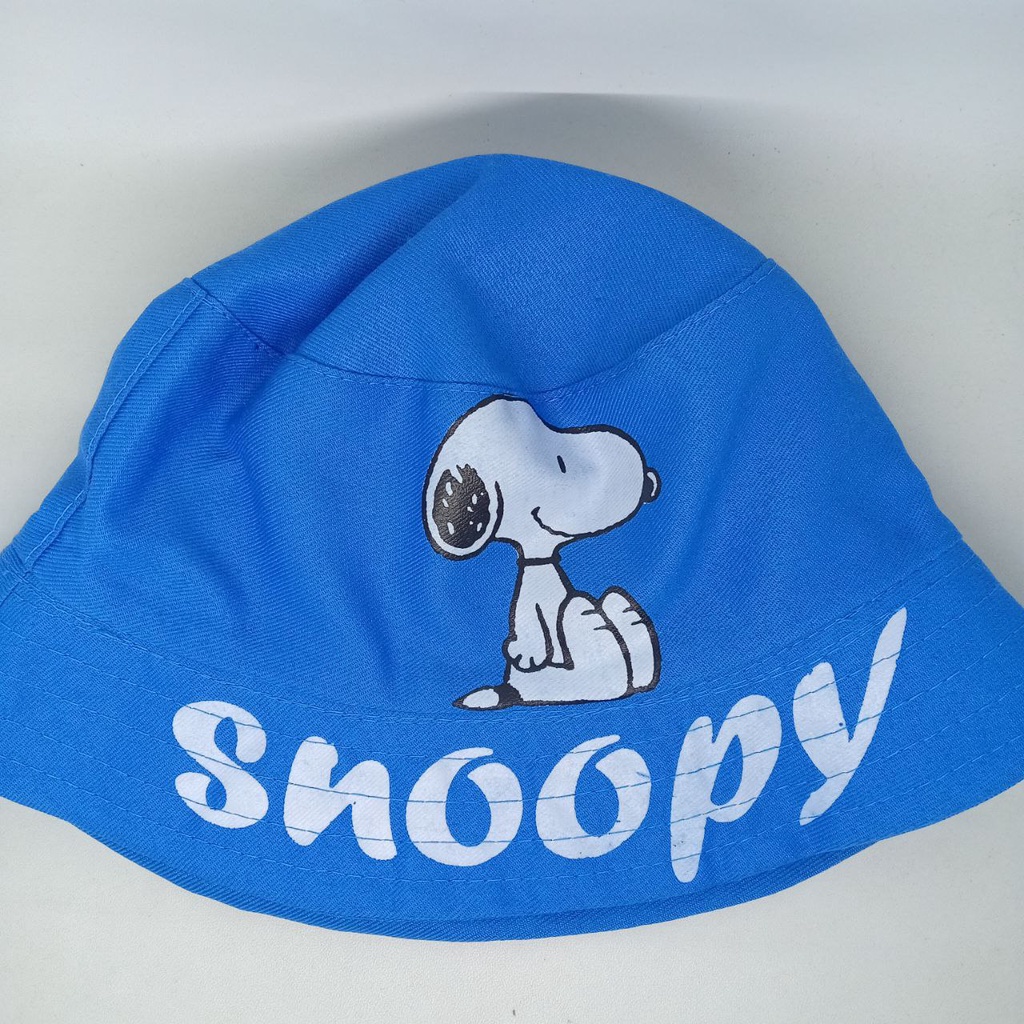 Topi Bucket Anak Sablon Karakter Kartun Snoopy | Bucket Anak Batman | Bucket Anak Doraemon