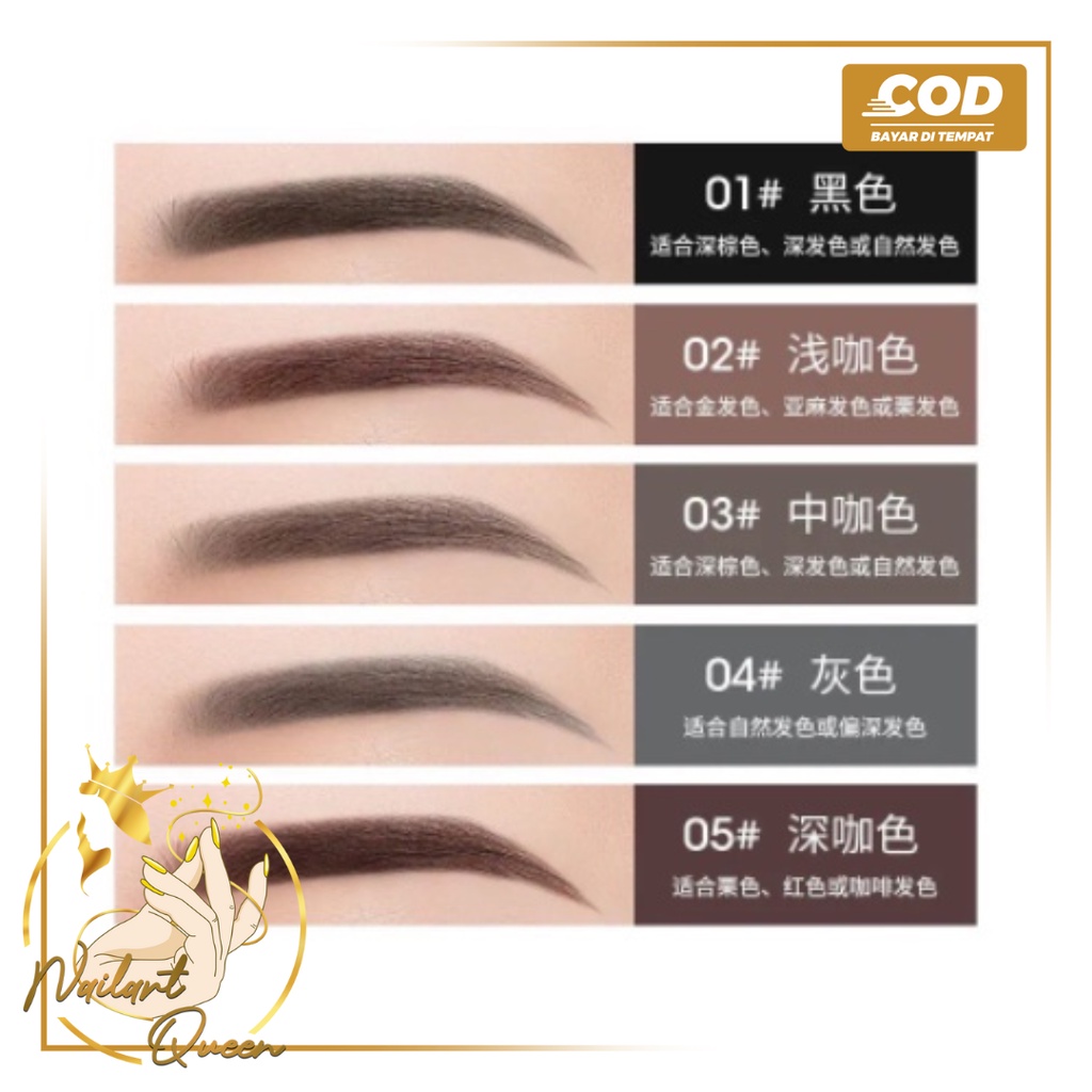 2 in 1 Pensil Alis Anti Air Putar Otomatis Eyebrow Pencil dengan Sikat Alis MY ONLY